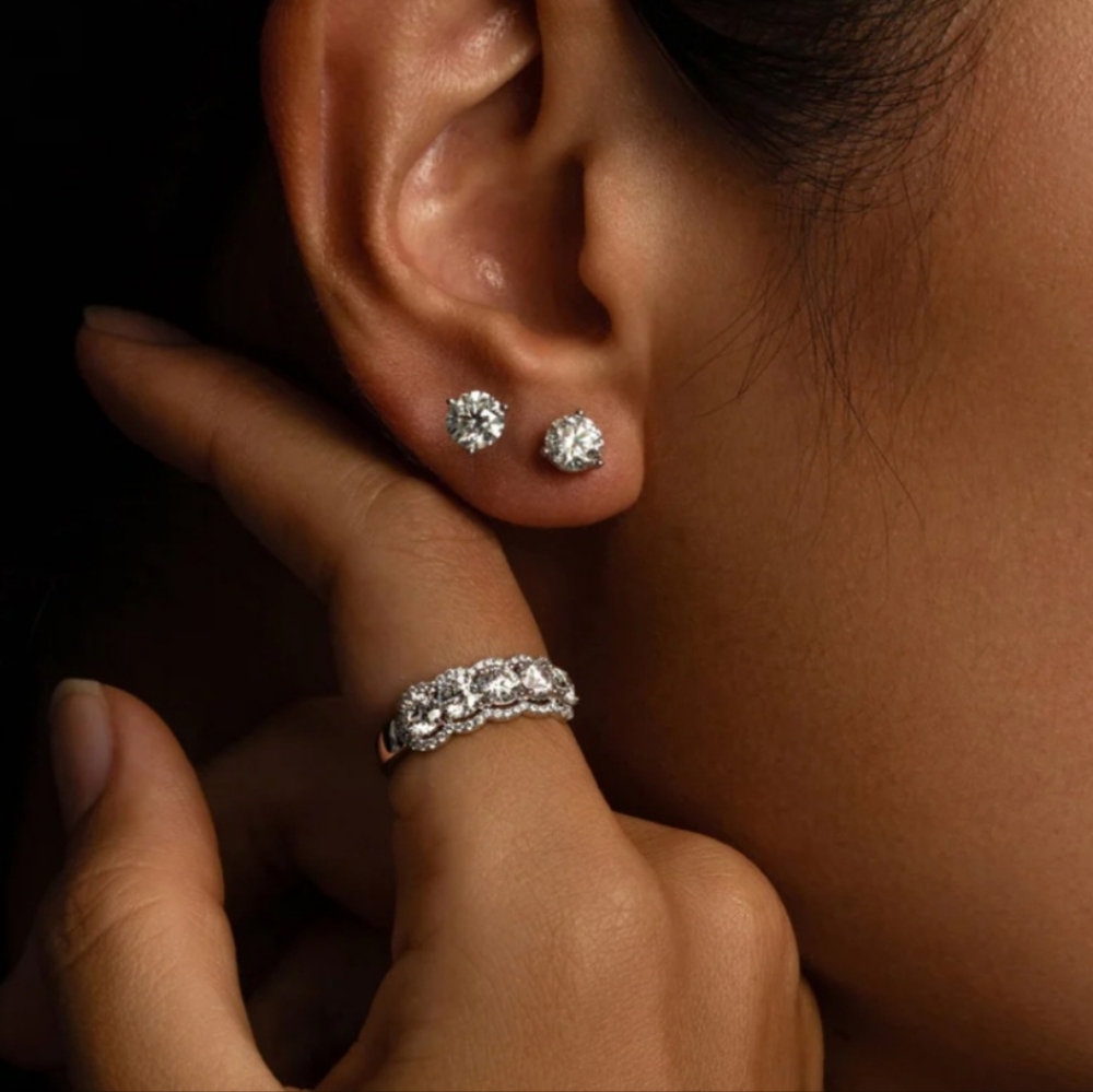 New Genuine Natural Diamond Stud Earrings Many Sizes .5 .75 1 2 3 4 carat Choose